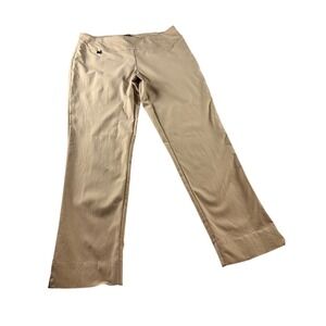 Peck & Peck Petite Tan Khaki Stretch Pull On Crop Pants 10P Made in Canada